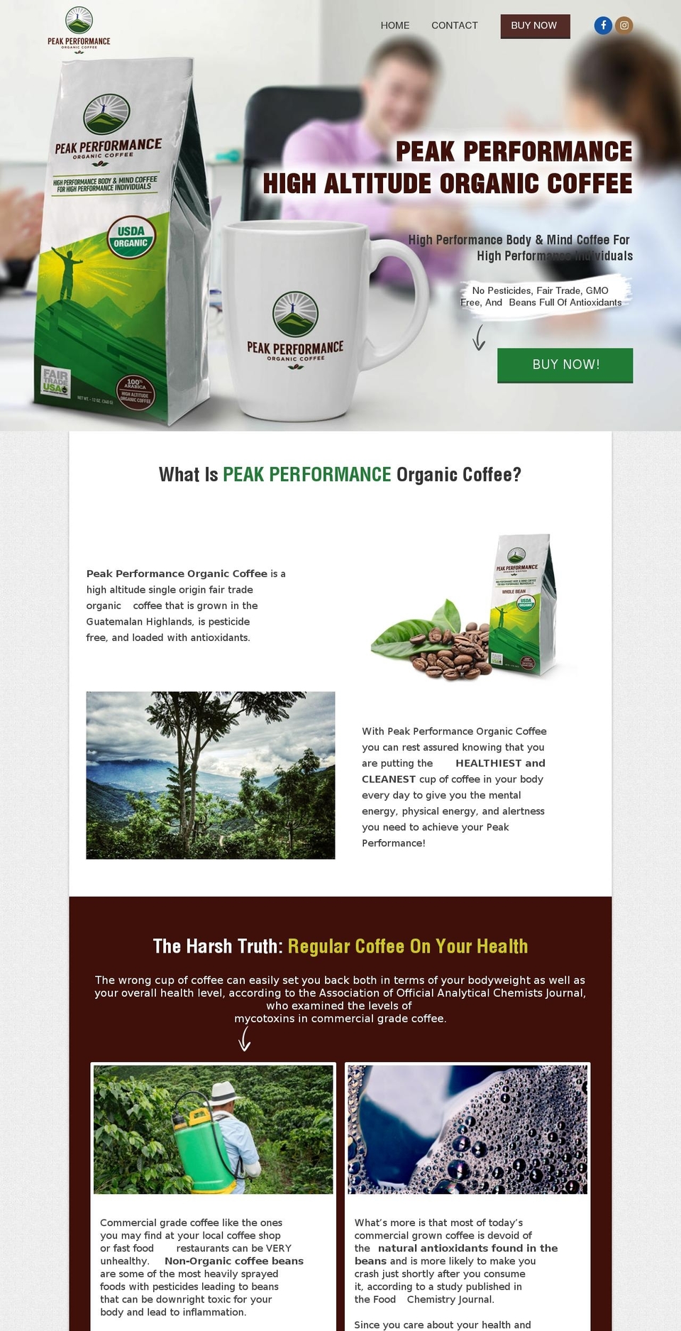 peak performance Shopify theme site example peakperformancegreens.com