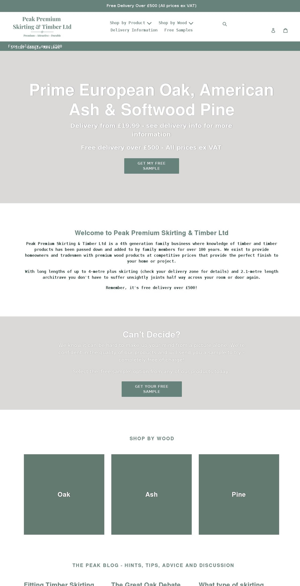 peakpremium.co.uk shopify website screenshot
