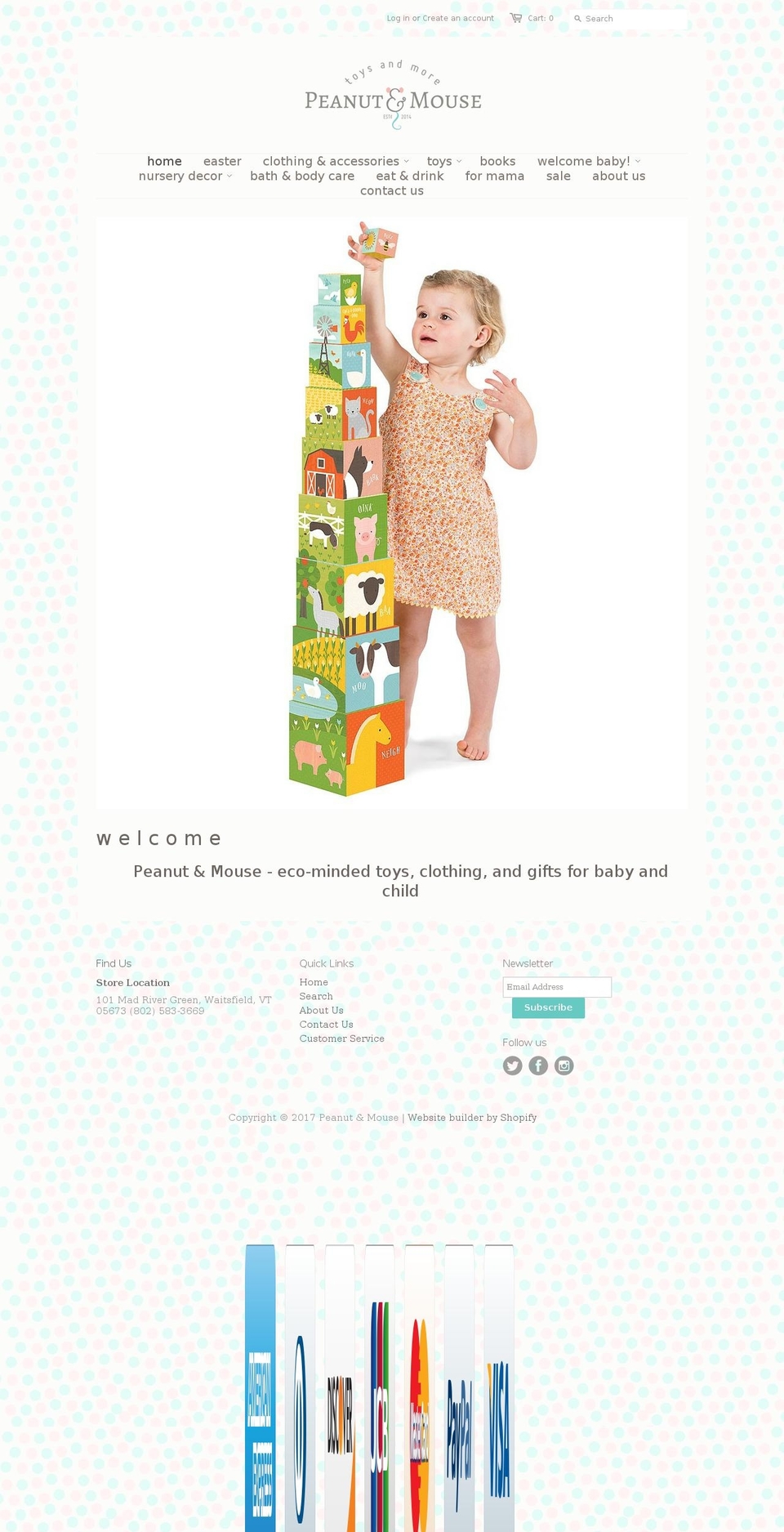 peanutandmouse.com shopify website screenshot