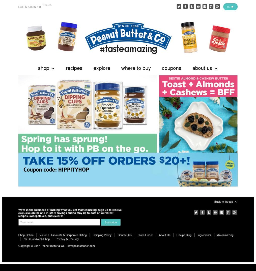 peanutbutterandcompany.com shopify website screenshot