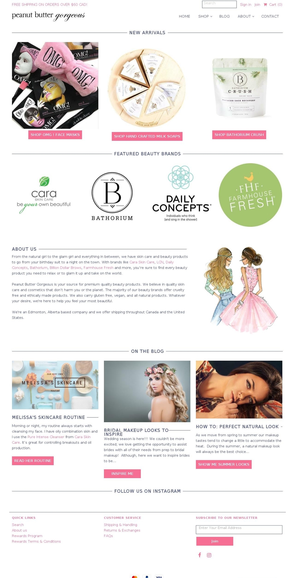 peanutbutterandgorgeous.com shopify website screenshot