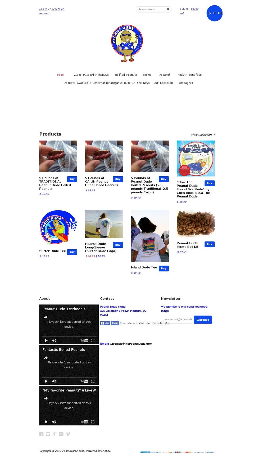 peanutdude.com shopify website screenshot