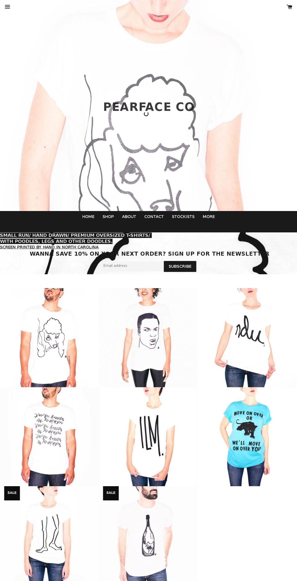 pearface.com — Shopify storefront screenshot