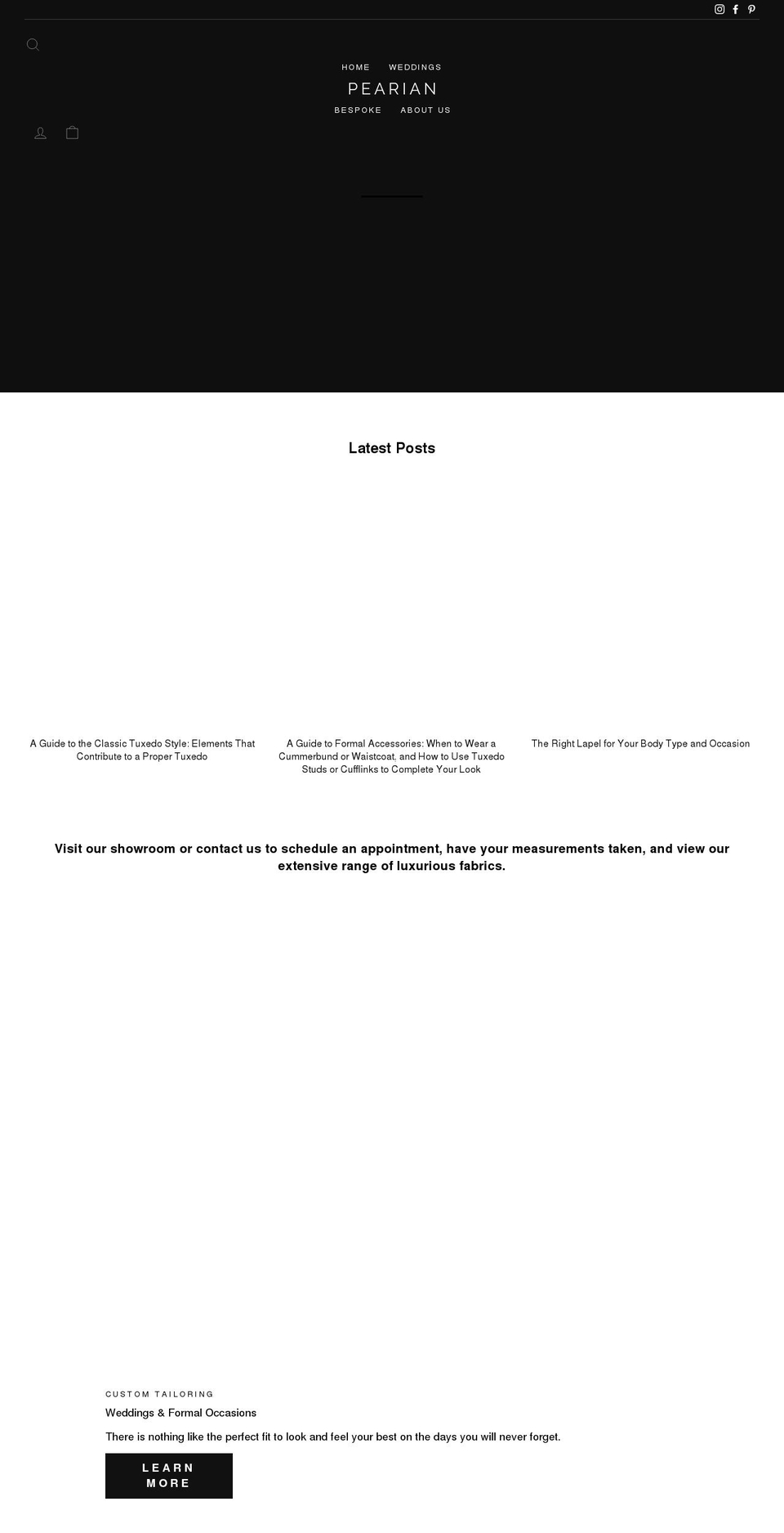 pearian.com shopify website screenshot