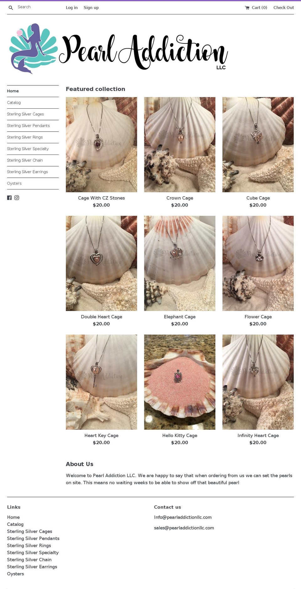 pearladdictionllc.com — Shopify storefront screenshot