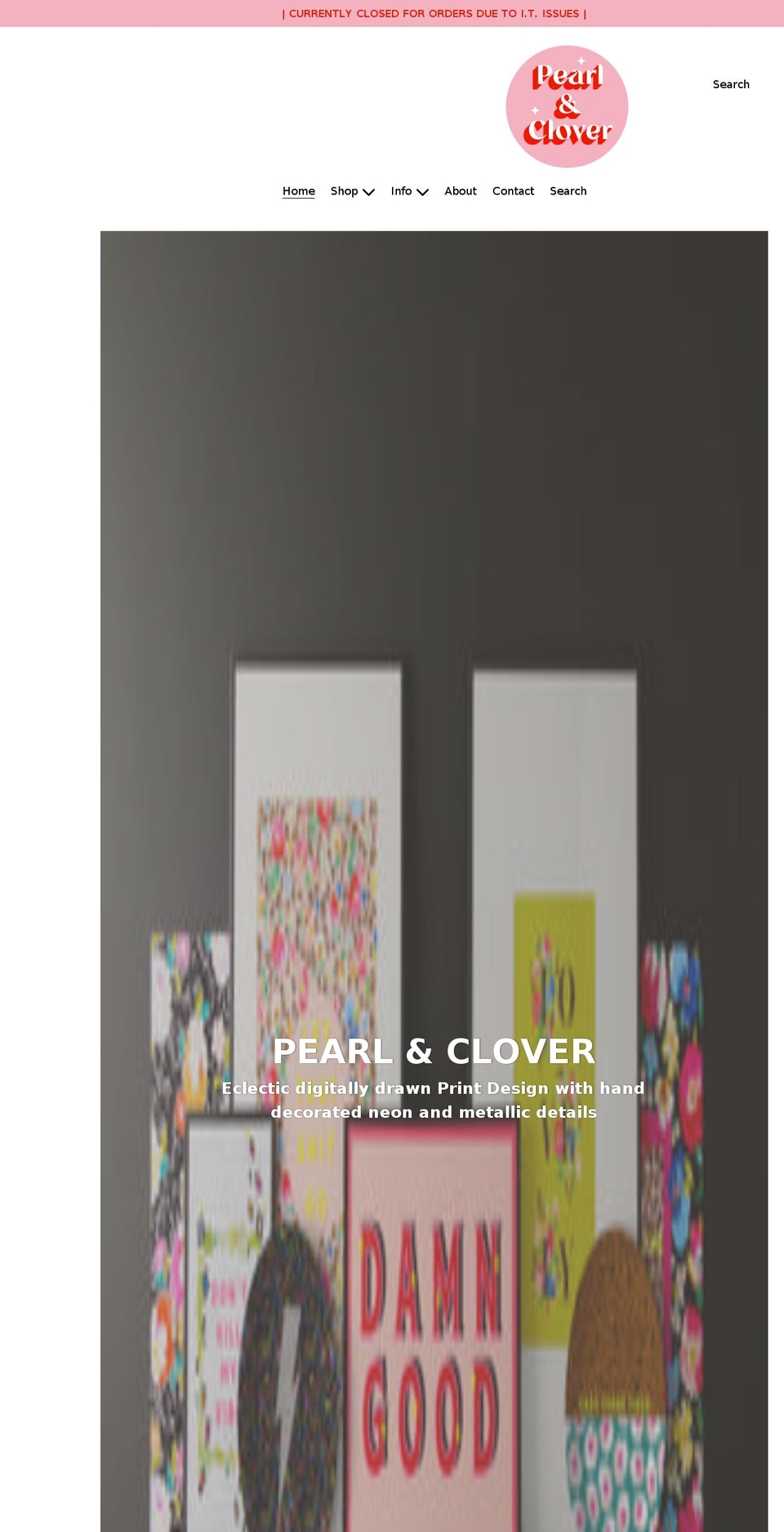 pearlandclover.co.uk shopify website screenshot