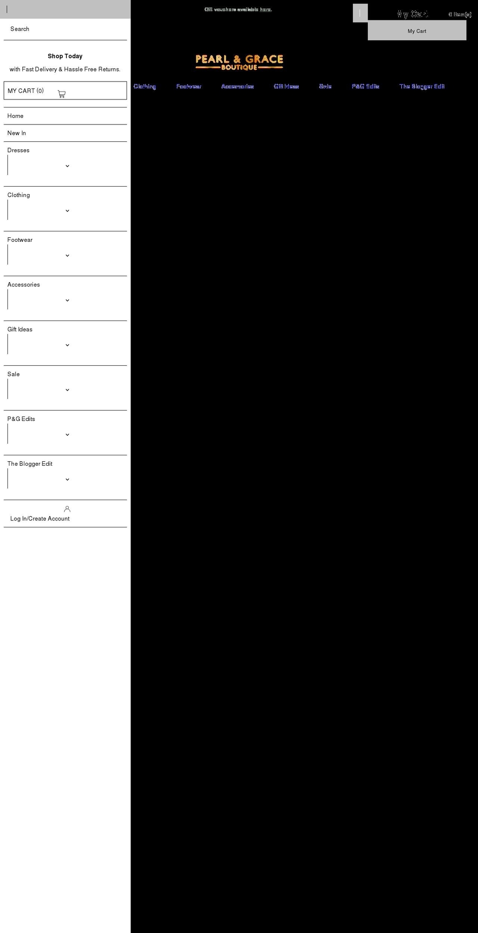 pearlandgraceboutique.com shopify website screenshot