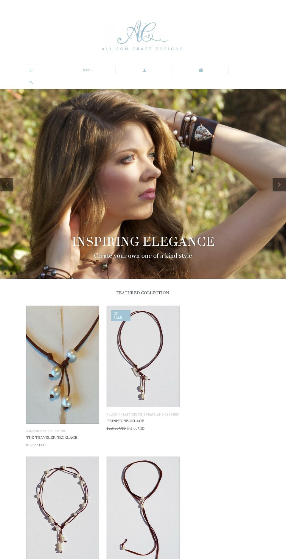 pearlandleatherjewelryinseaside.com shopify website screenshot