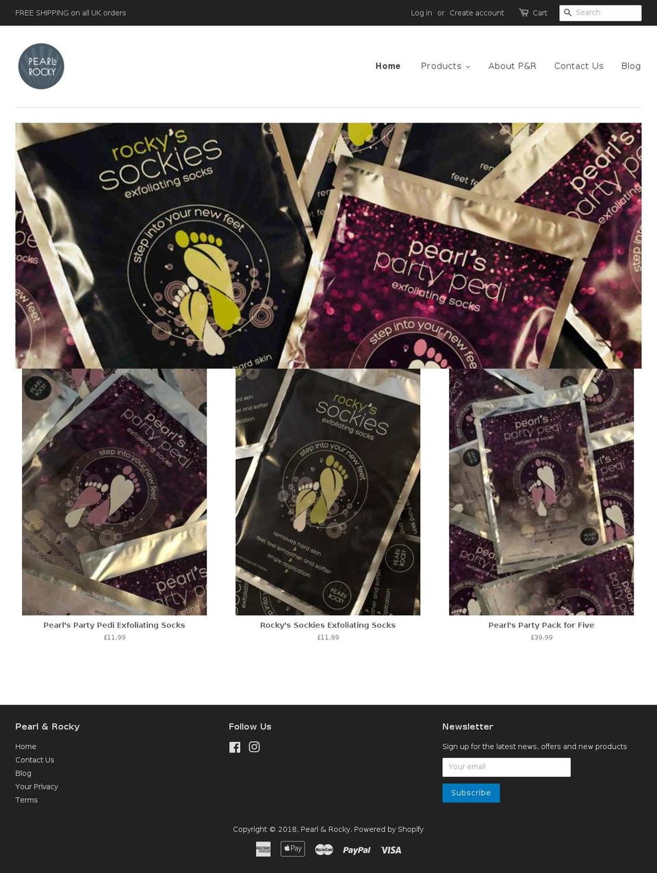 pearlandrocky.com — Shopify storefront screenshot