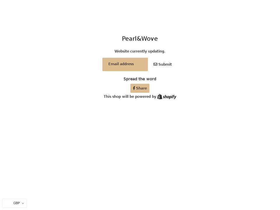 pearlandwove.com shopify website screenshot