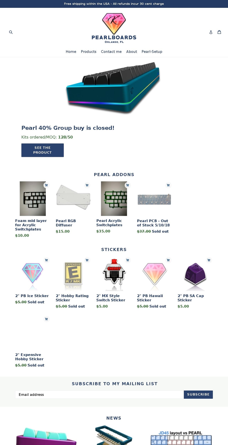 pearlboards.com shopify website screenshot
