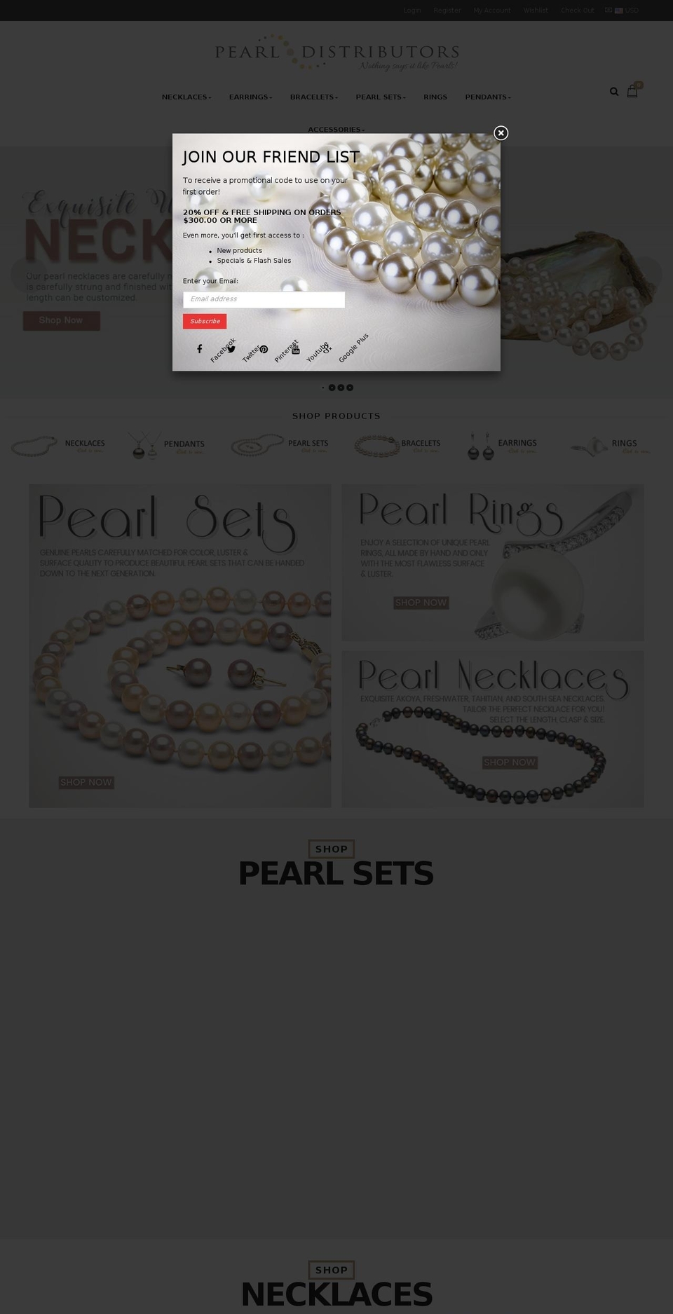 pearldistributors.com shopify website screenshot