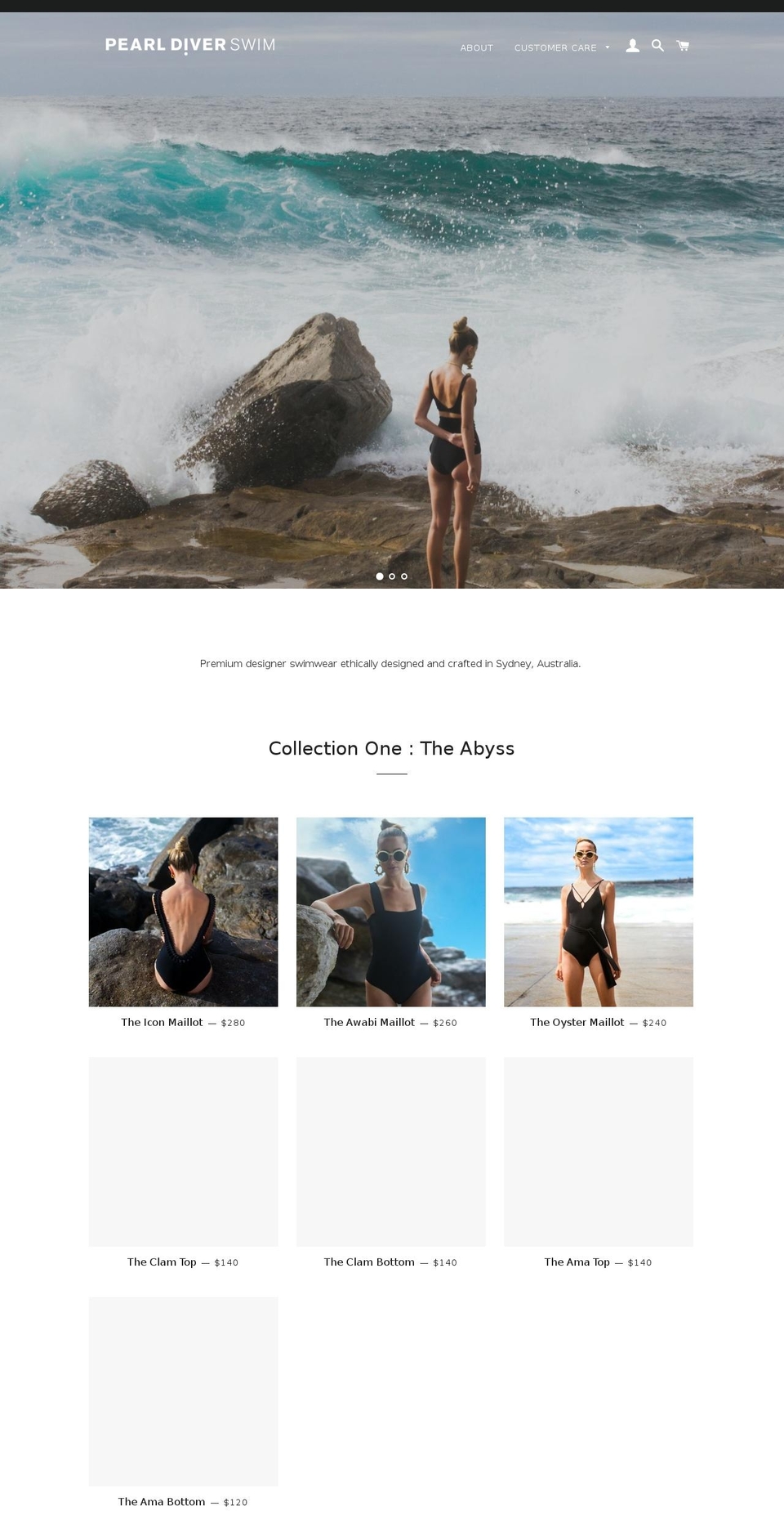 pearldiverswim.com — Shopify storefront screenshot