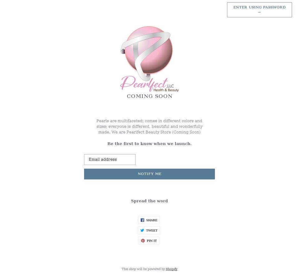 pearlfect-beauty.myshopify.com shopify website screenshot