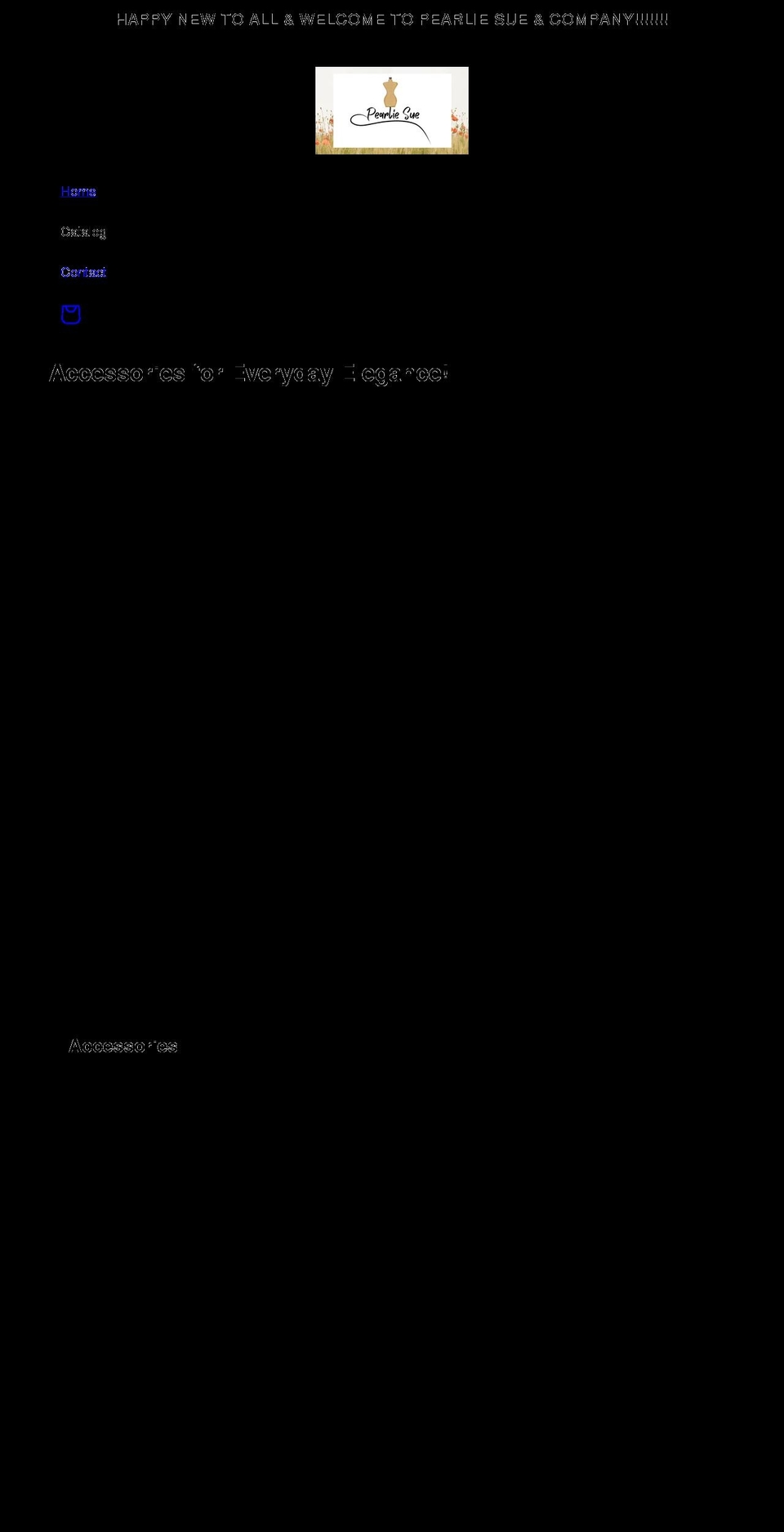 pearliesue.com shopify website screenshot