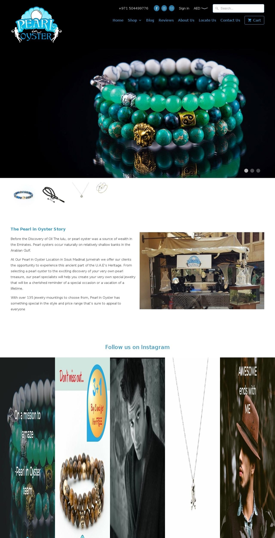pearlinoyster.com shopify website screenshot