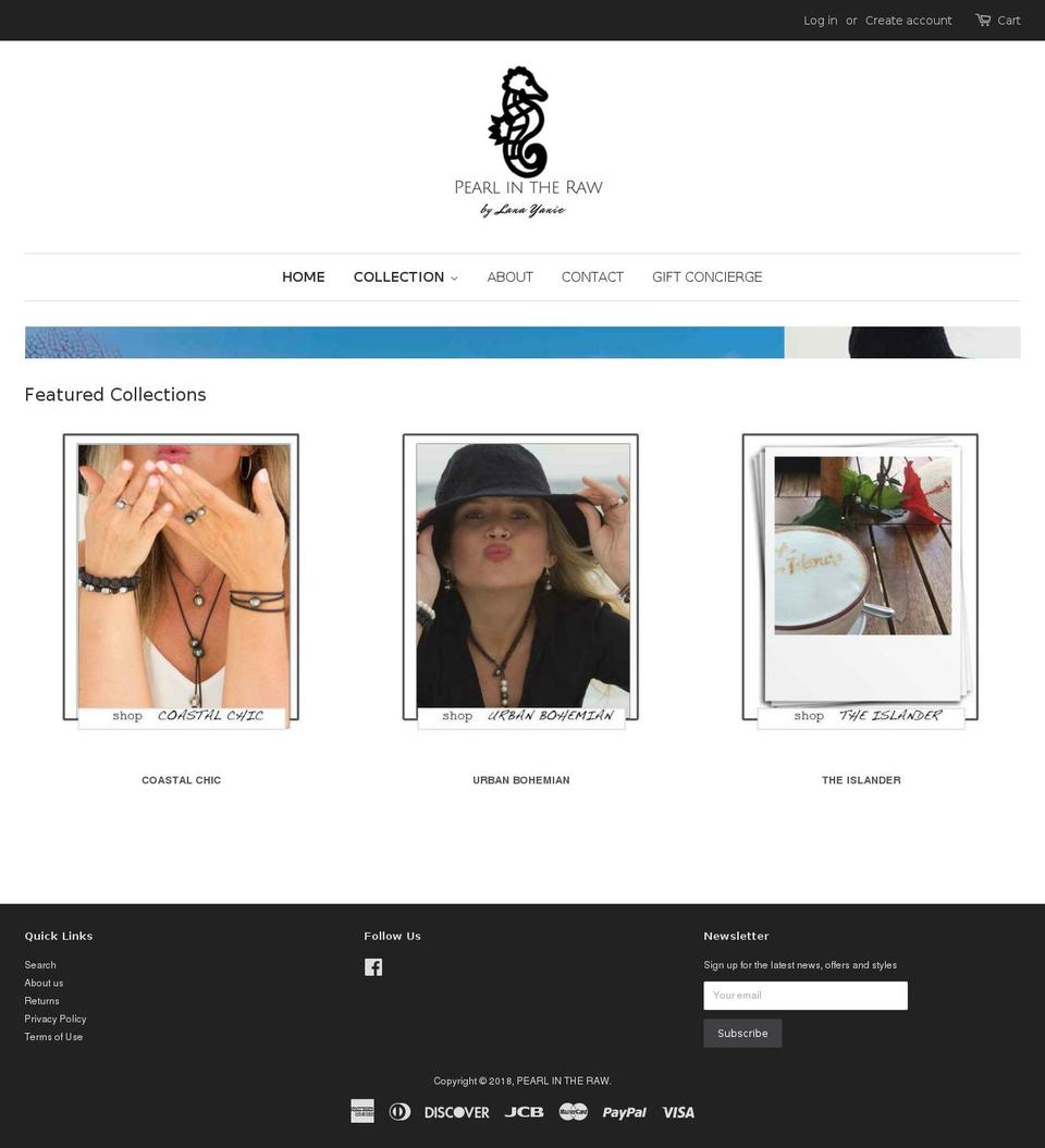 pearlintheraw.com — Shopify storefront screenshot