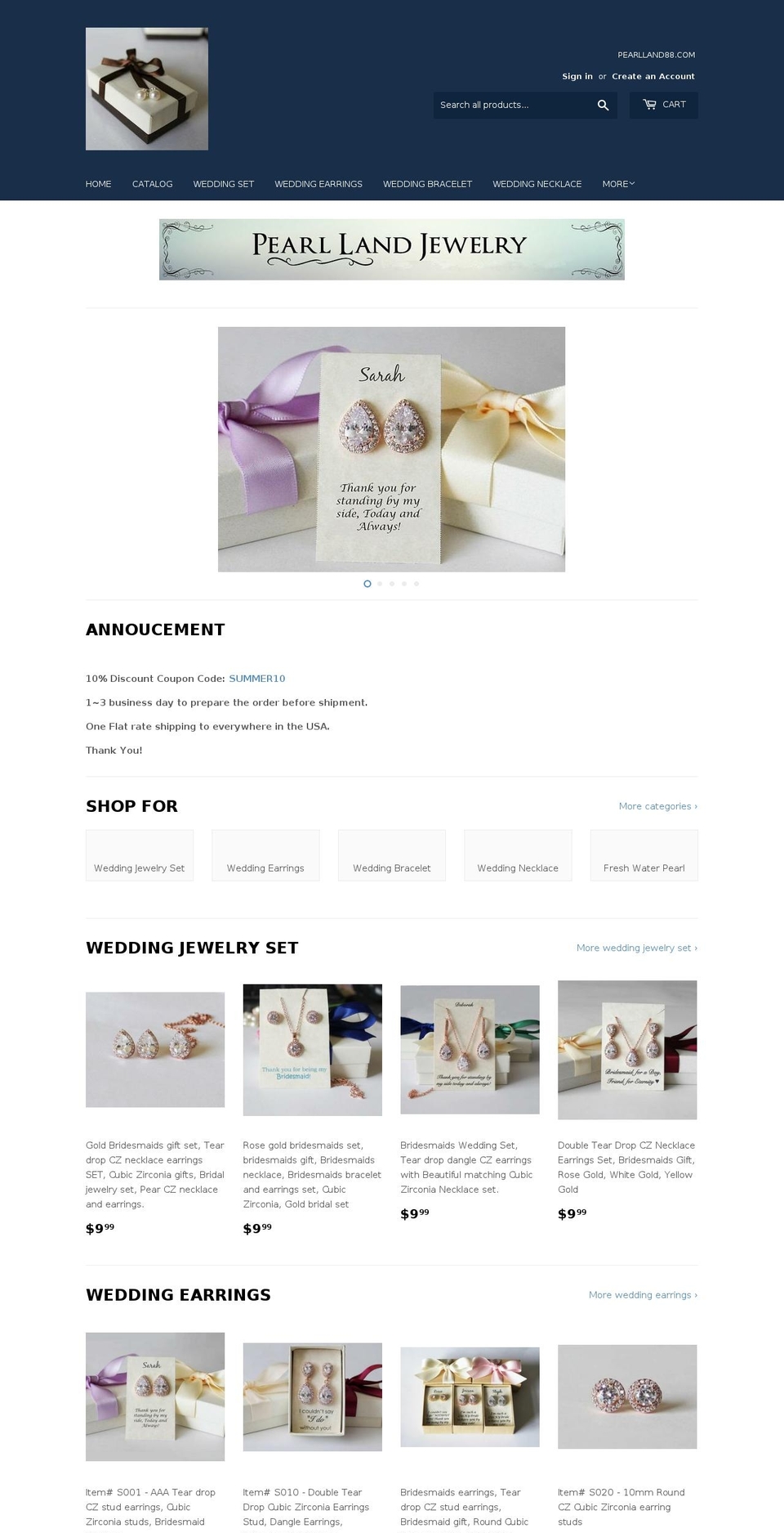 pearlland88.com — Shopify storefront screenshot