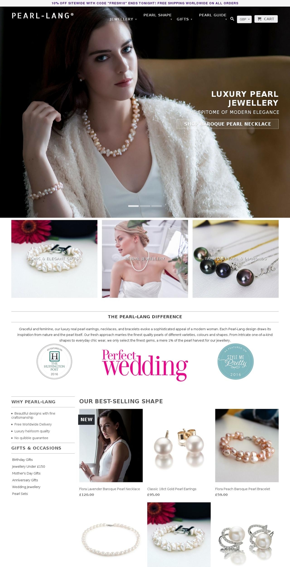 pearllang.com shopify website screenshot
