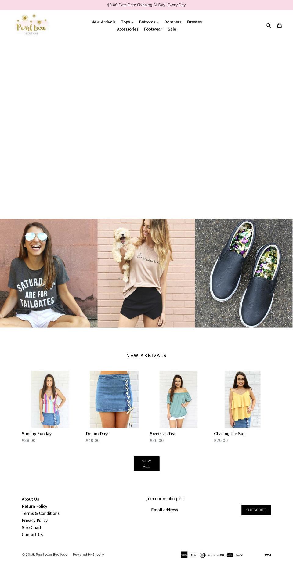 pearlluxeboutique.com — Shopify storefront screenshot