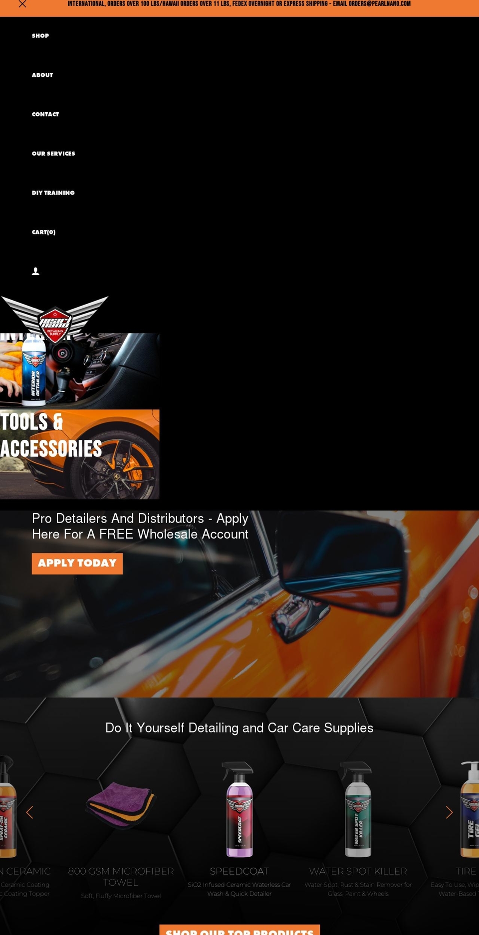 pearlnano.com shopify website screenshot