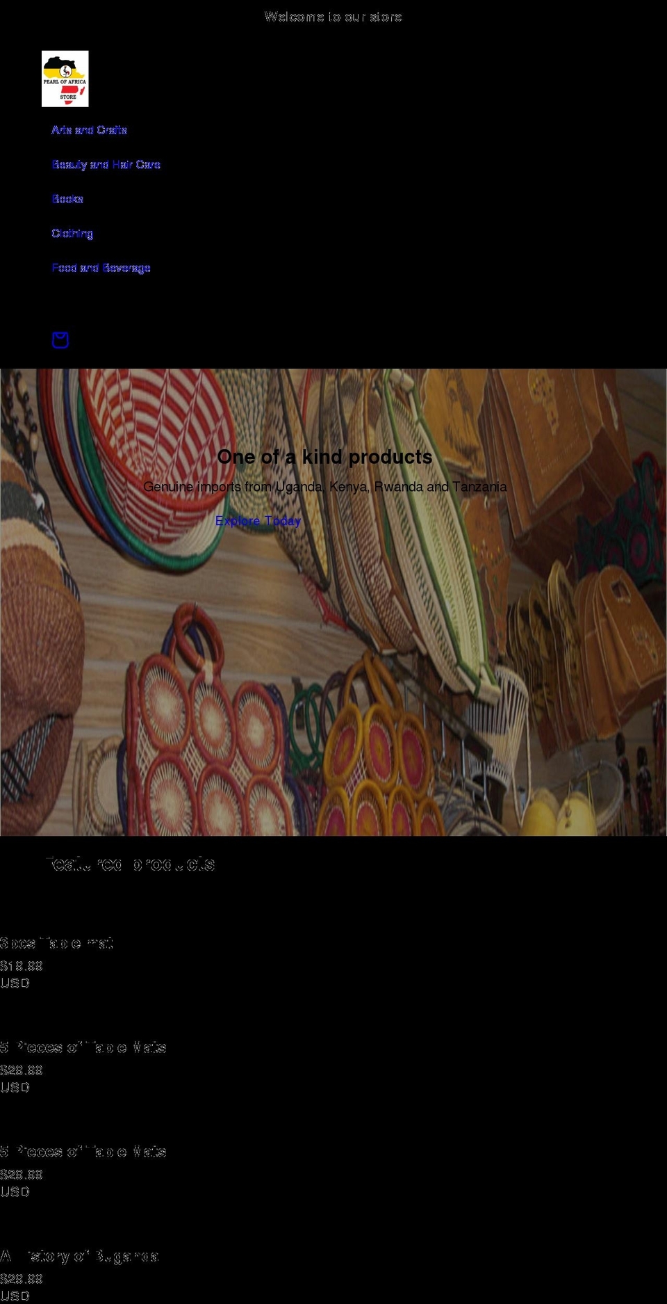 pearlofafricastore.com shopify website screenshot