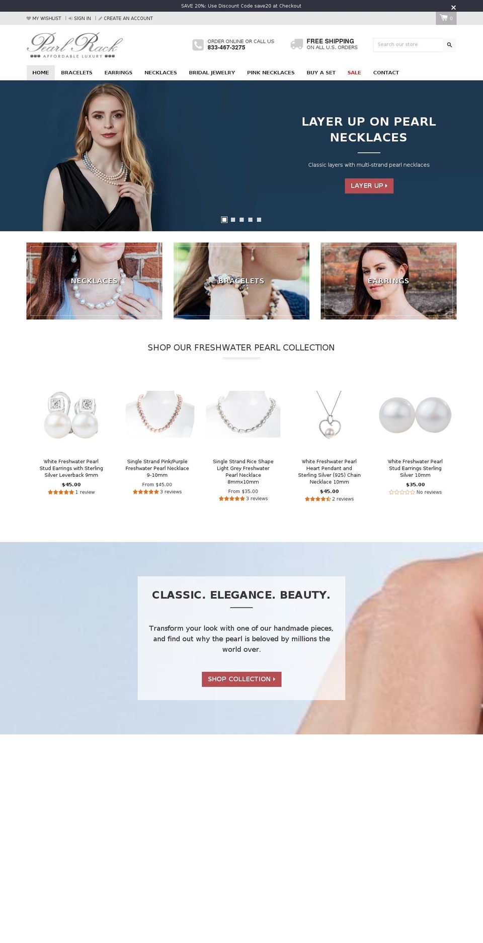 PR Shopify theme site example pearlrack.com