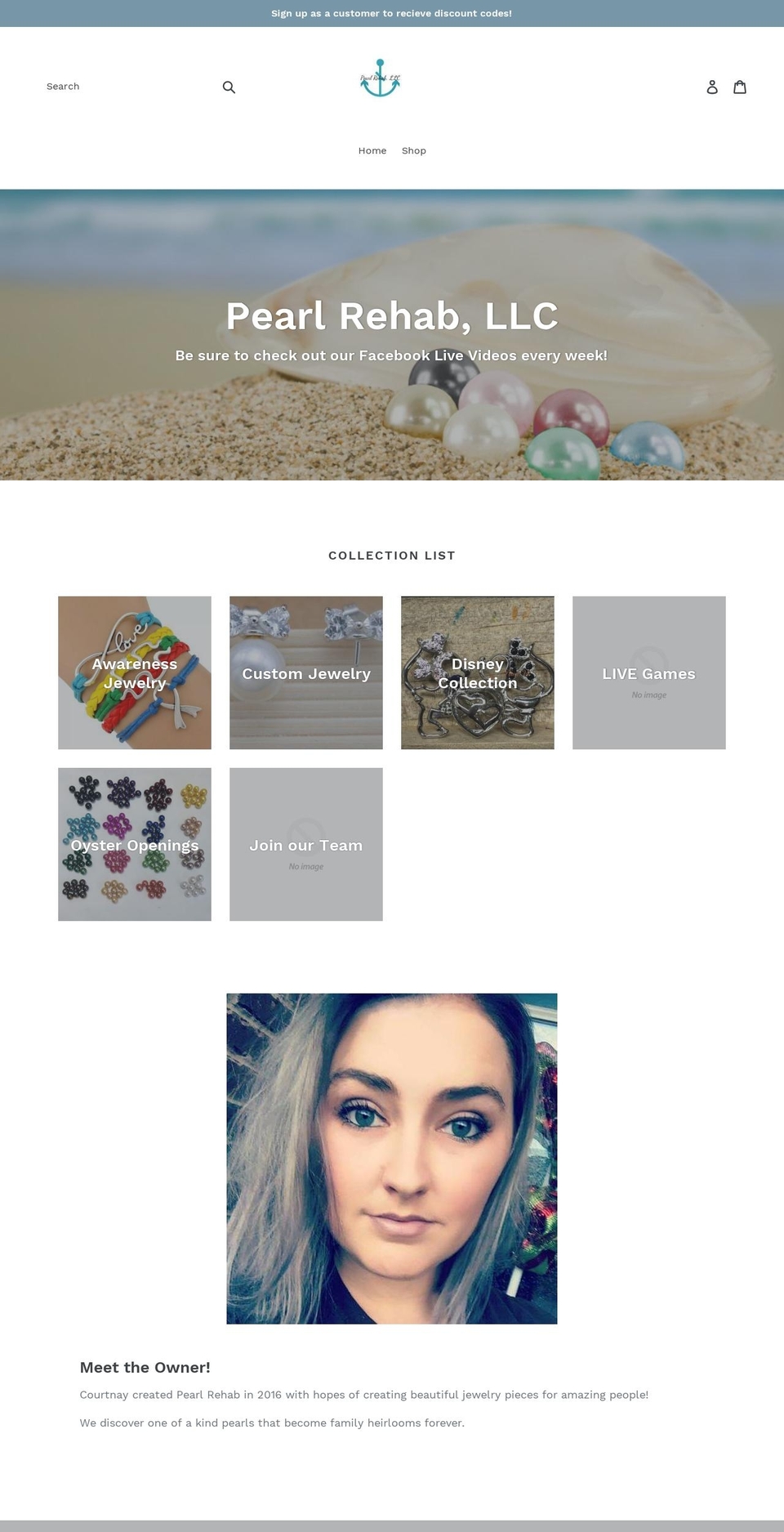 pearlrehab.com shopify website screenshot
