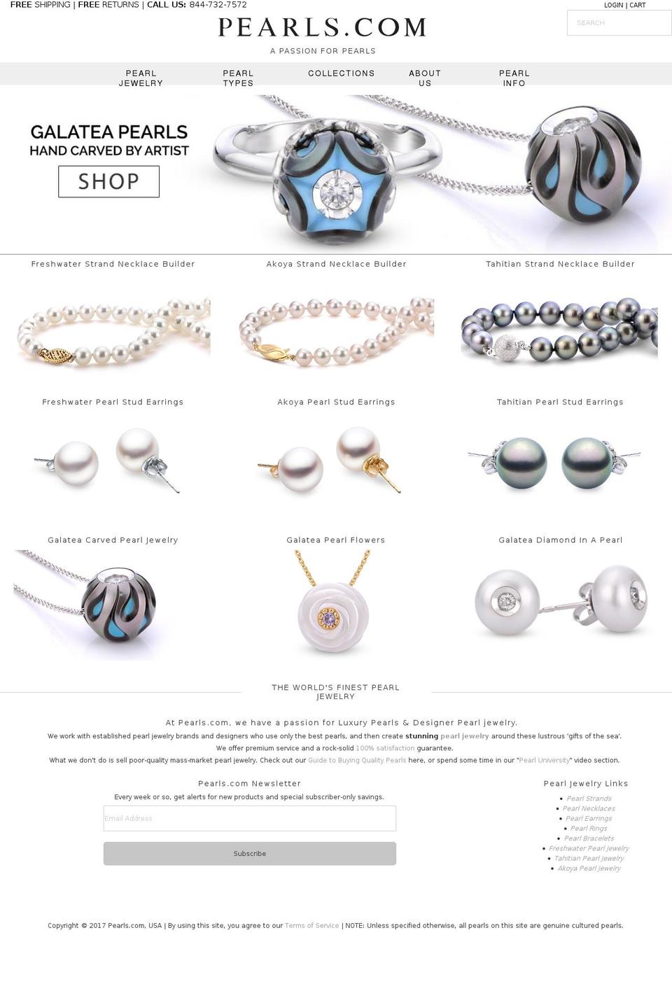 pearls.com shopify website screenshot