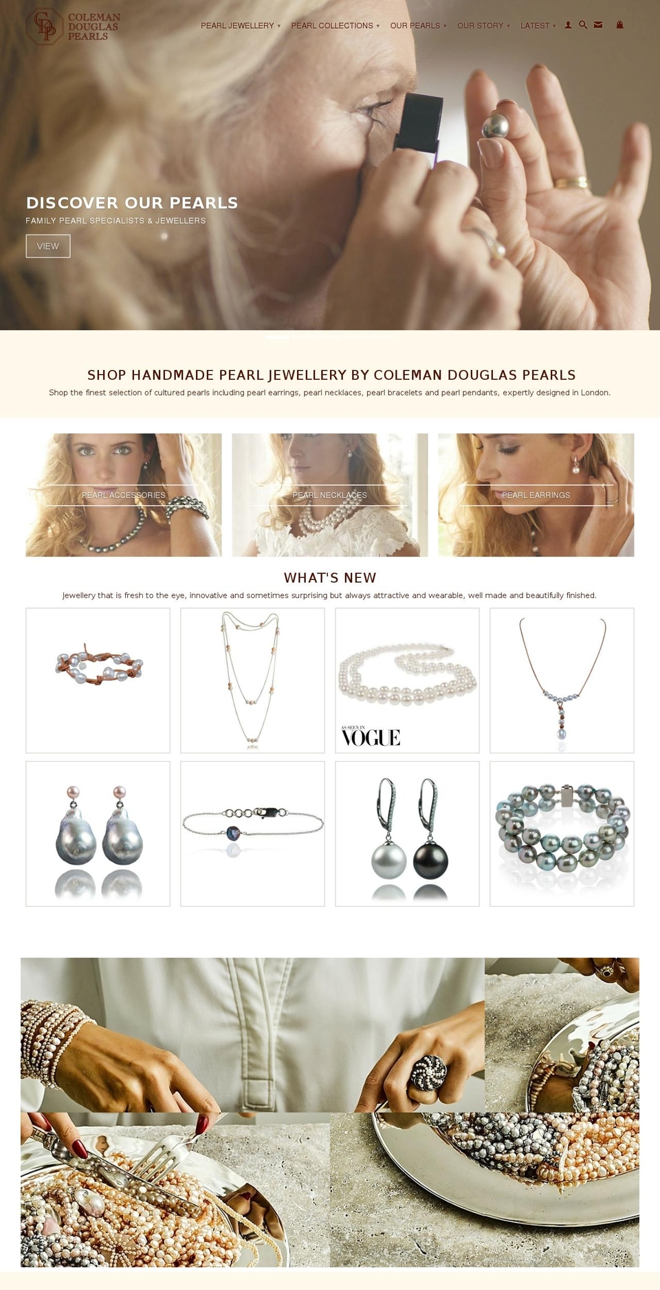 pearls.london shopify website screenshot