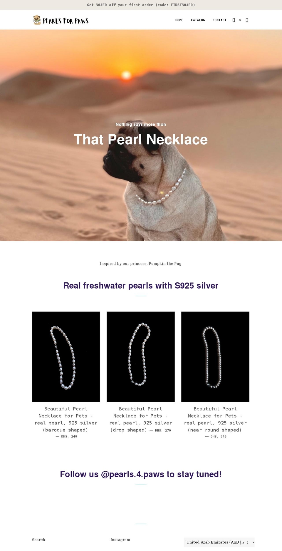 pearls4paws.com shopify website screenshot