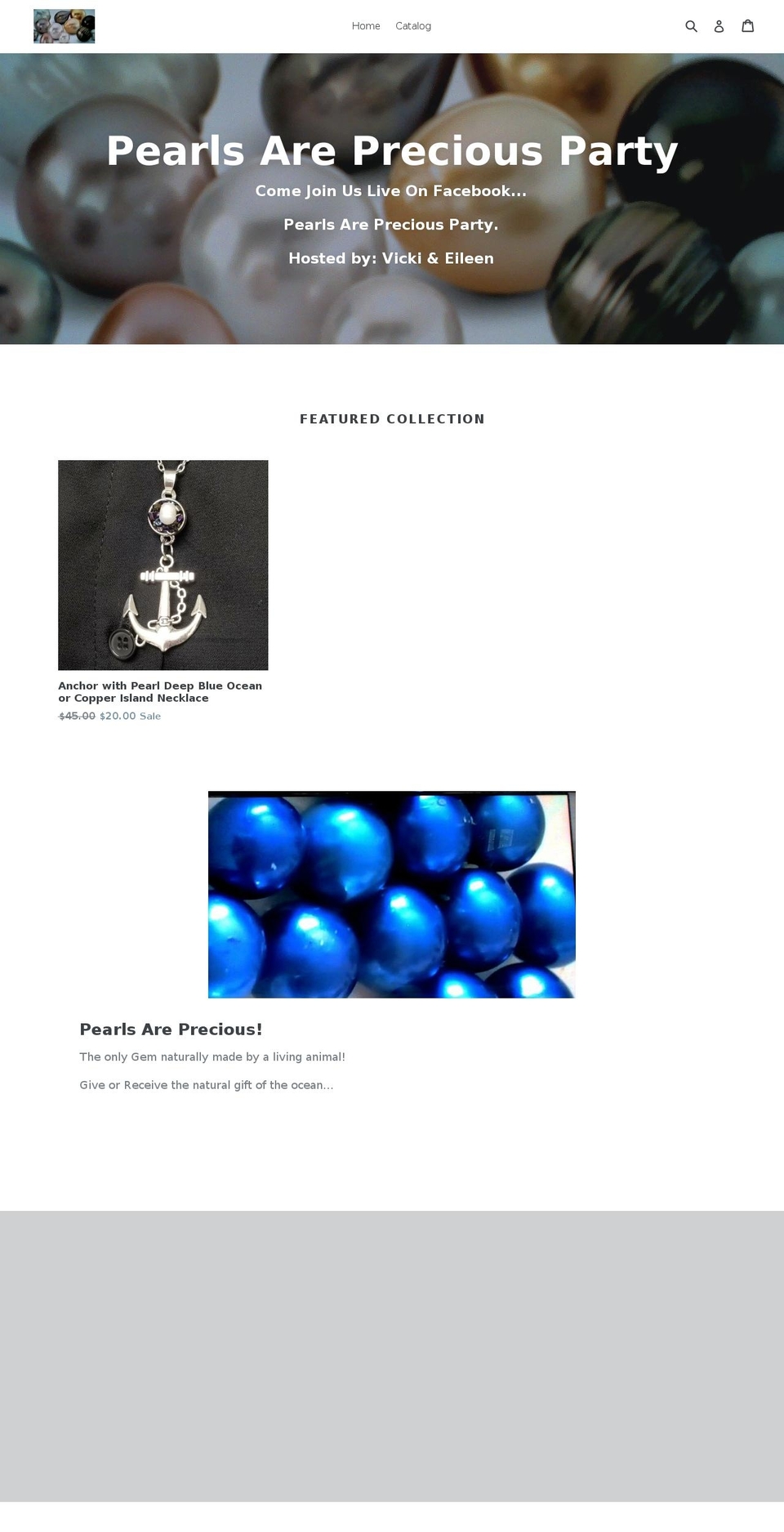 pearlsareprecious.com — Shopify storefront screenshot