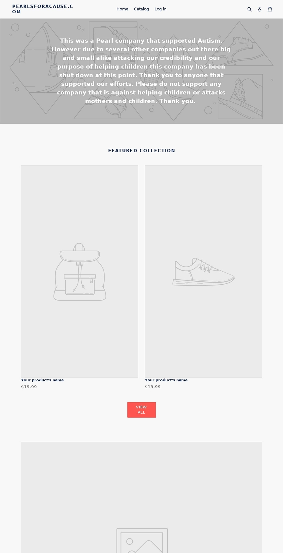 pearlsforacause.com — Shopify storefront screenshot