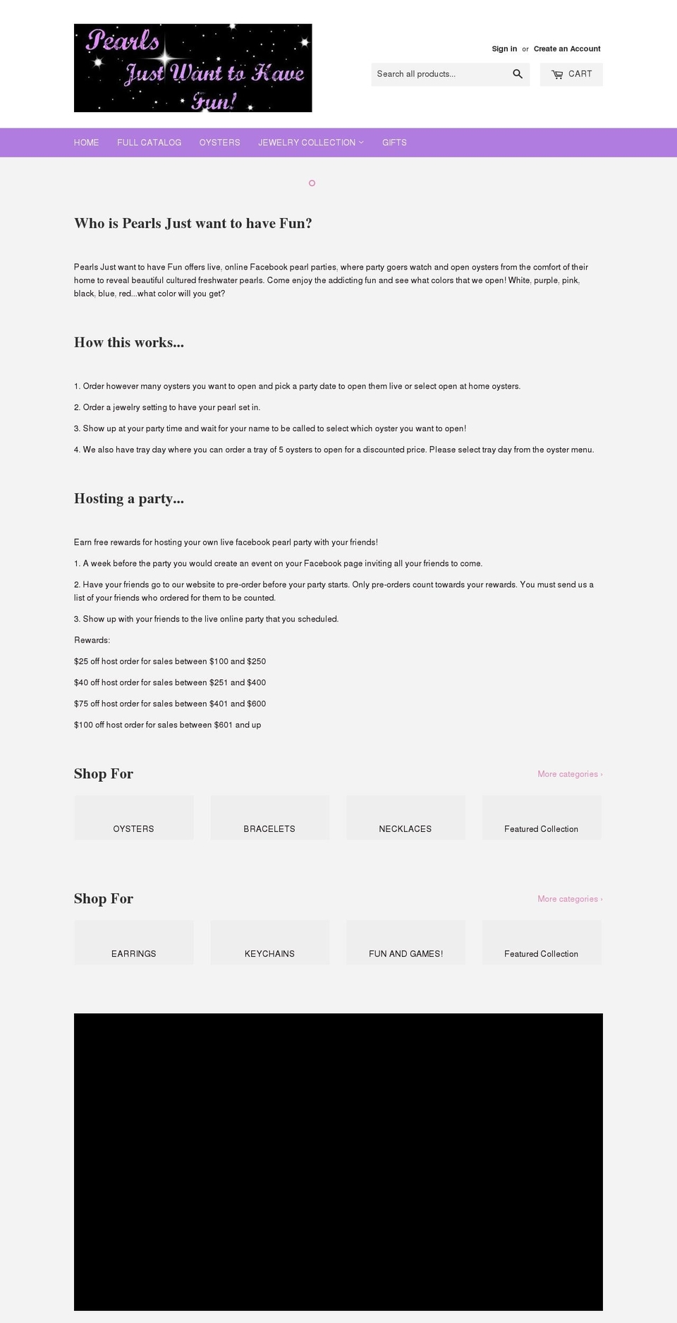 pearlsjustwanttohavefun.com — Shopify storefront screenshot