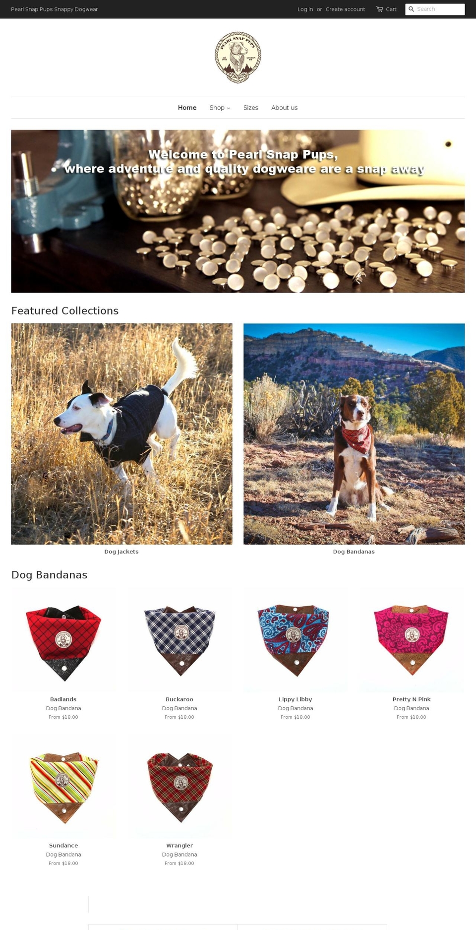pearlsnappups.com shopify website screenshot