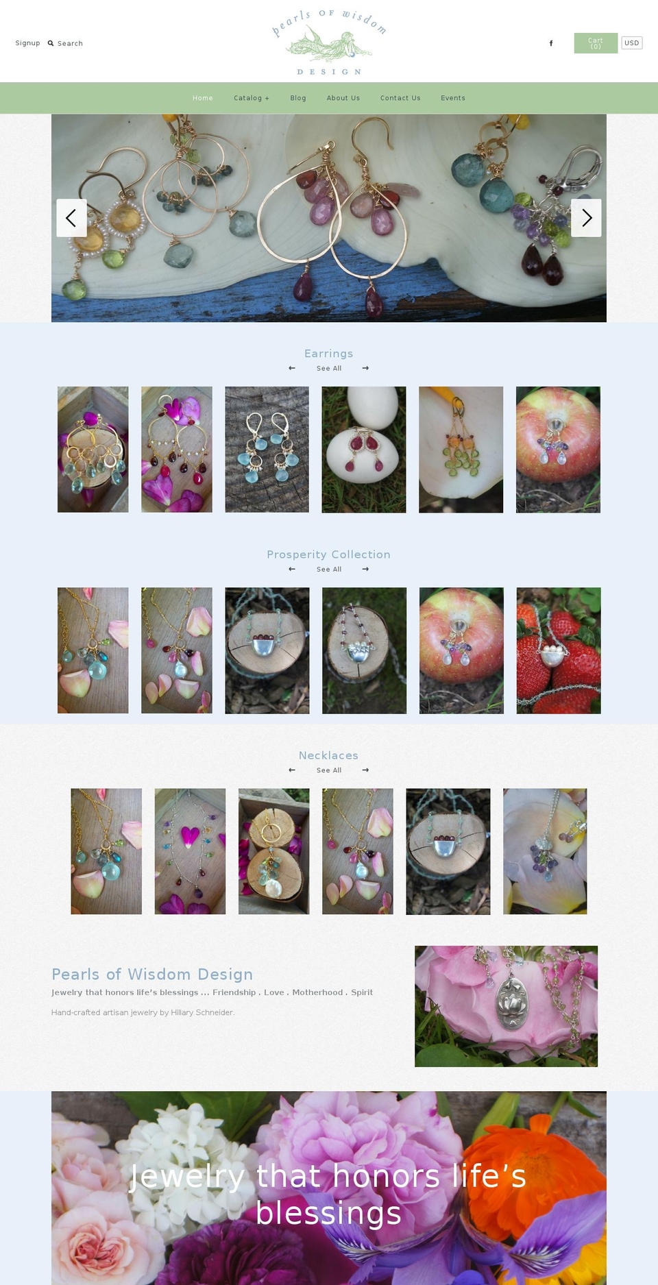 pearlsofwisdomdesign.com shopify website screenshot