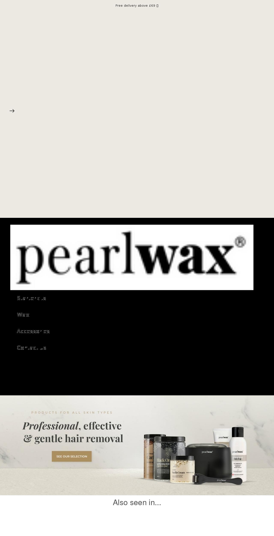 pearlwax.co.uk shopify website screenshot