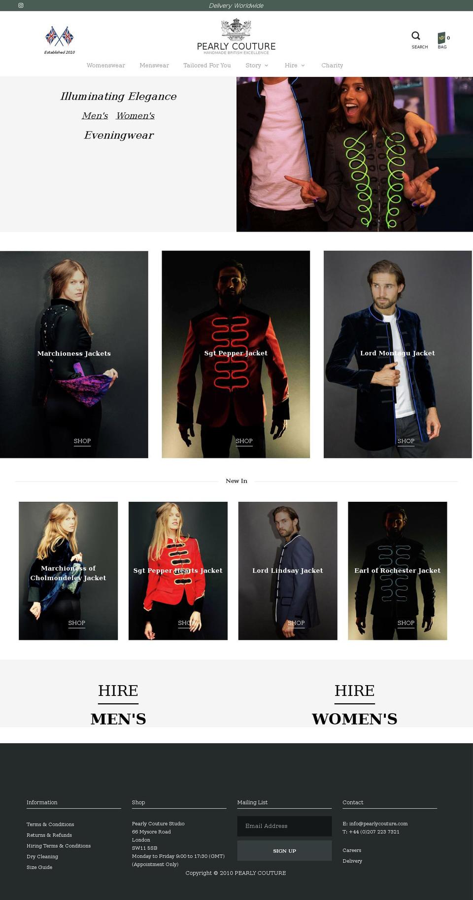 pearlycouture.com — Shopify storefront screenshot