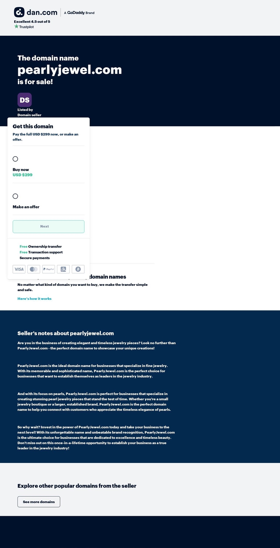 pearlyjewel.com — Shopify storefront screenshot