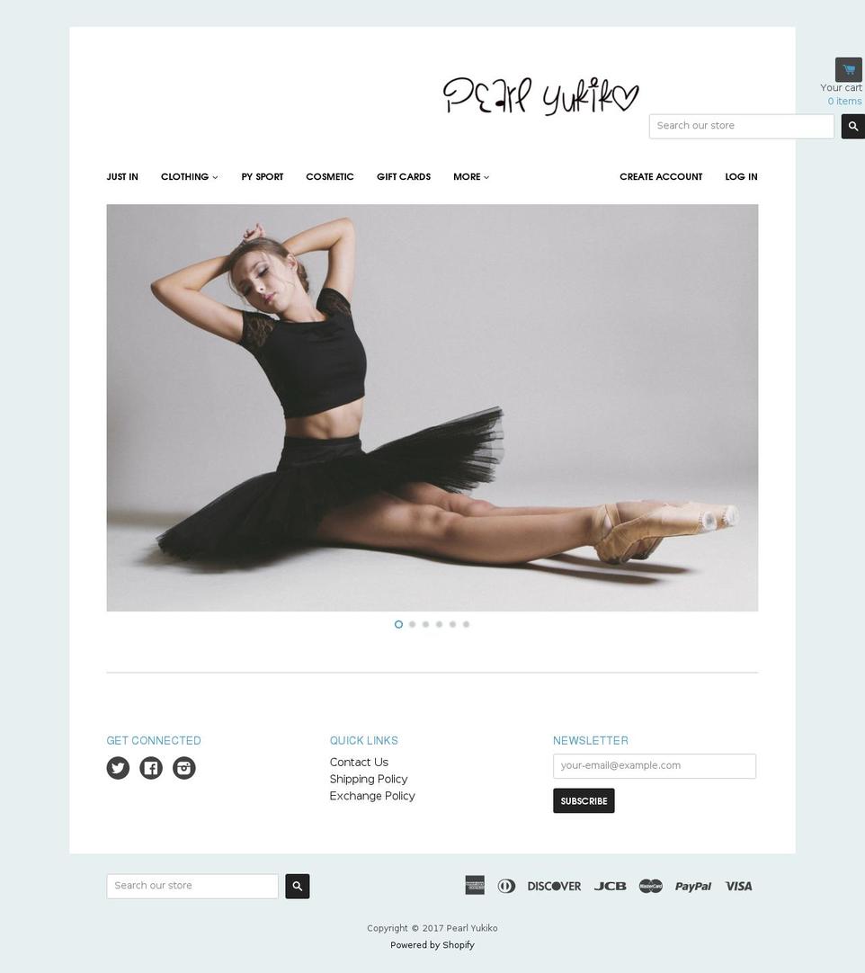 pearlyukiko.com shopify website screenshot