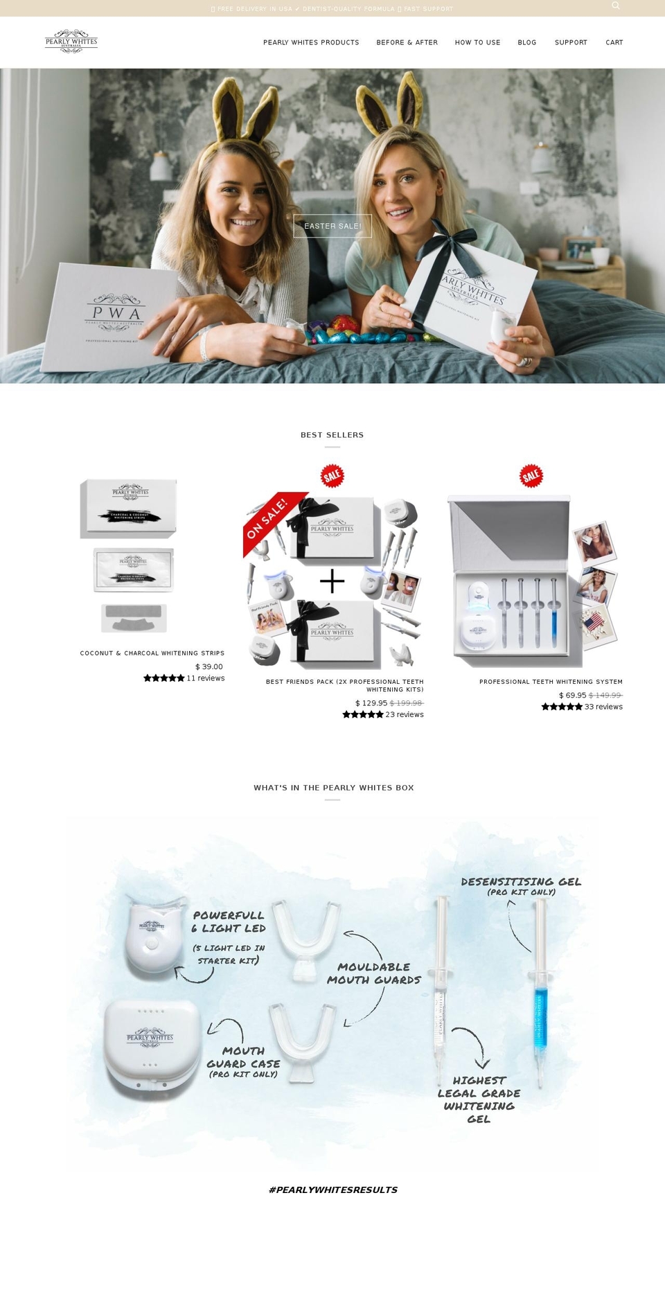 Pipeline Shopify theme site example pearlywhites.com