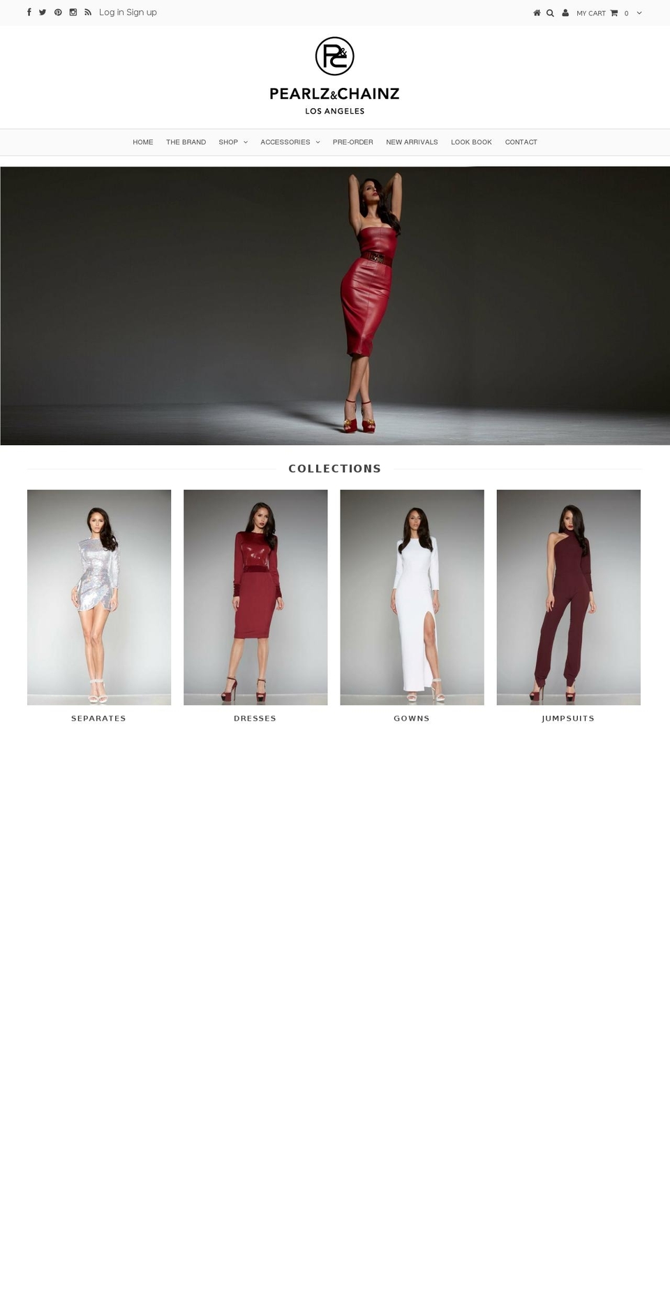 pearlzandchainz.com shopify website screenshot