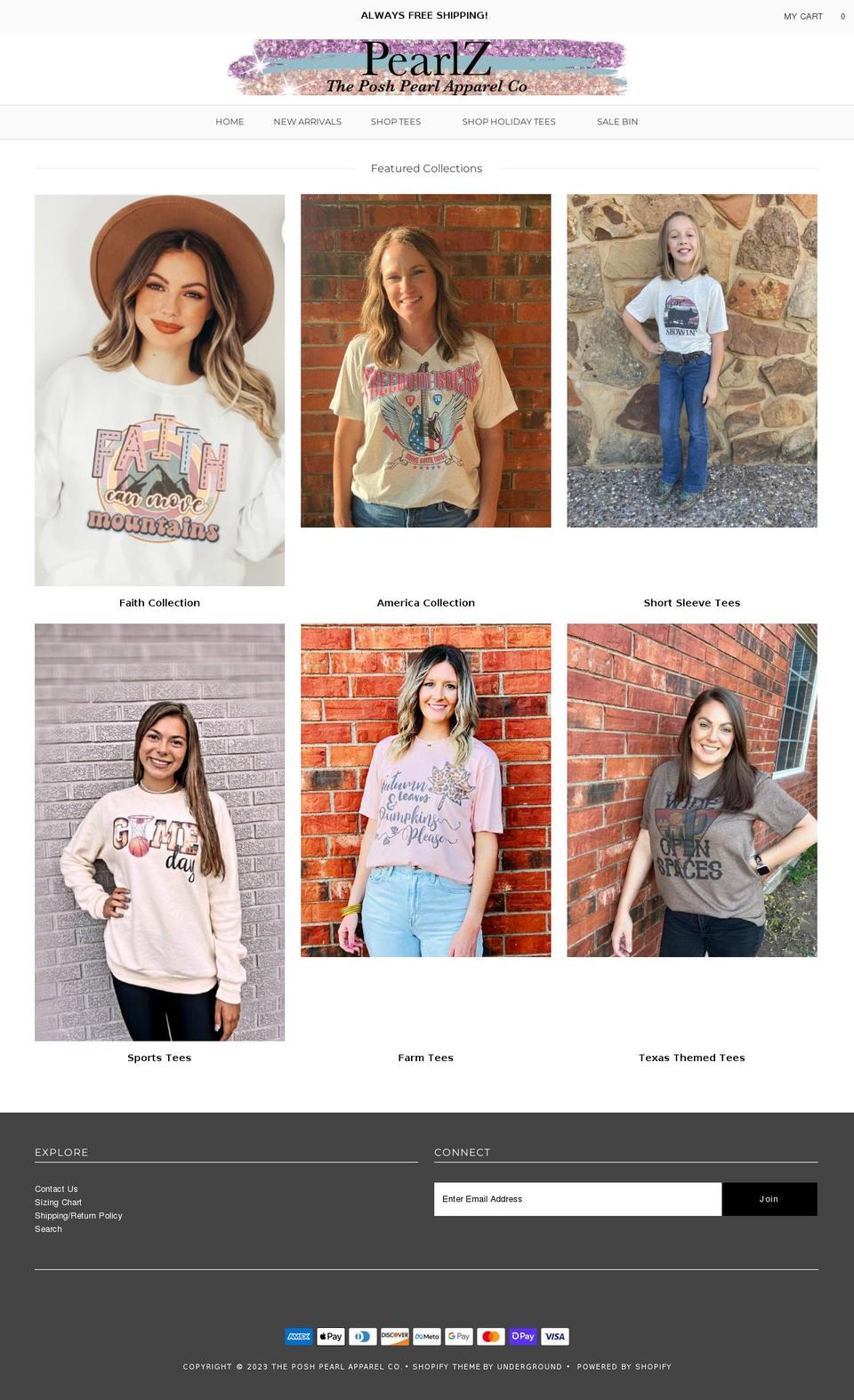 pearlztx.com shopify website screenshot