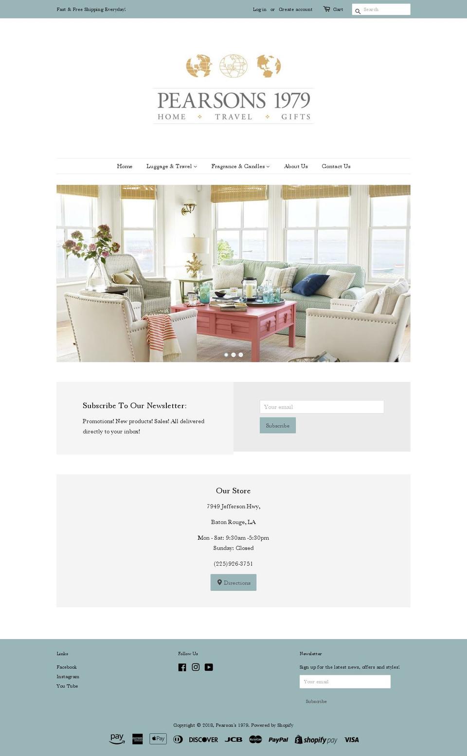 pearsons1979.com — Shopify storefront screenshot