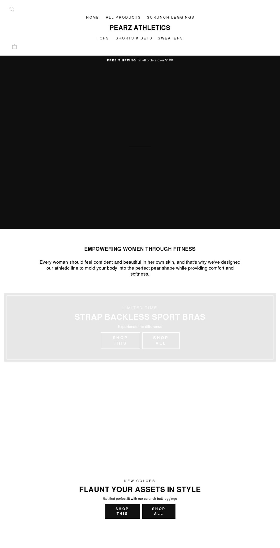 pearzathletics.com shopify website screenshot