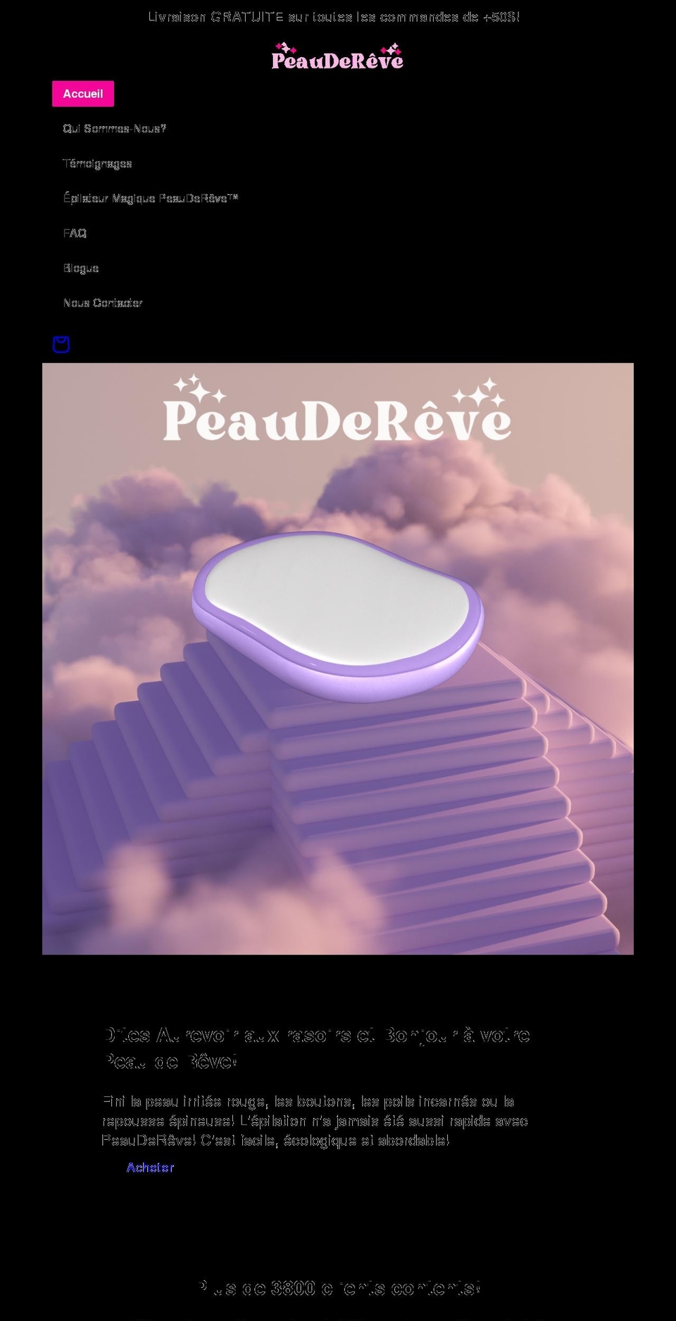 peaudereve.com shopify website screenshot