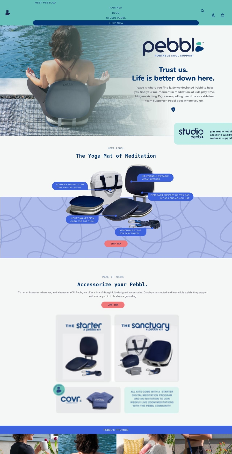pebbl.com shopify website screenshot