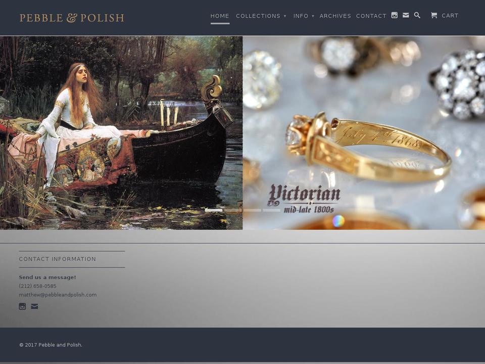 pebbleandpolish.com shopify website screenshot