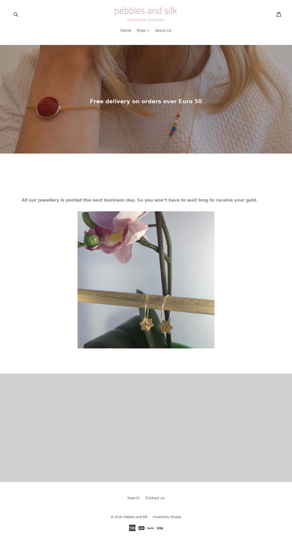 pebblesandsilk.com — Shopify storefront screenshot