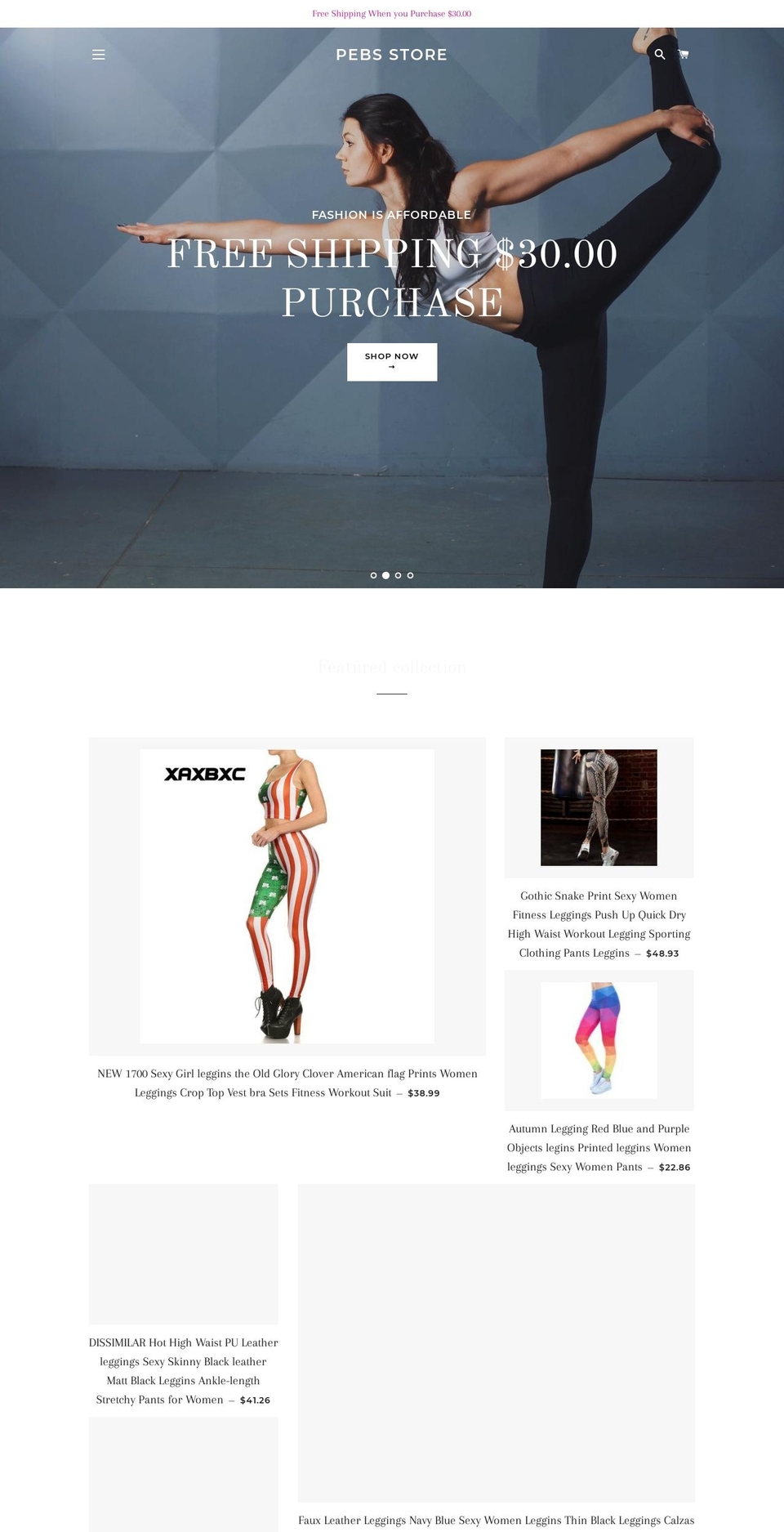 pebstore.com — Shopify storefront screenshot